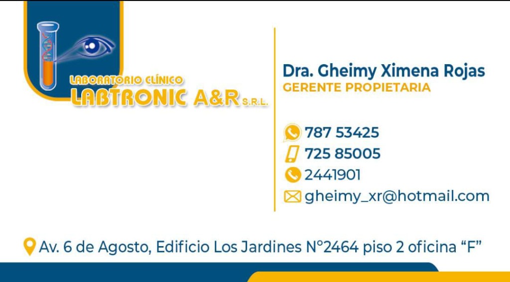 Dra. Gheimy Ximena Rojas - Gerente Propietaria LABTRONIC A&R S.R.L.